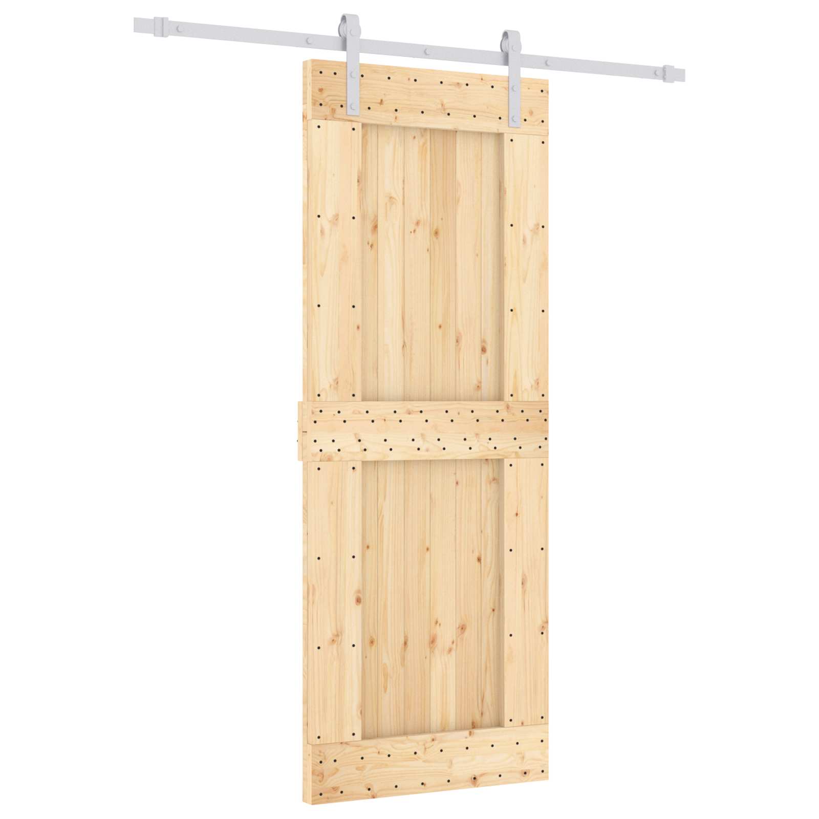 vidaXL Drzwi przesuwne Naturalne i białe 80 x 210 cm