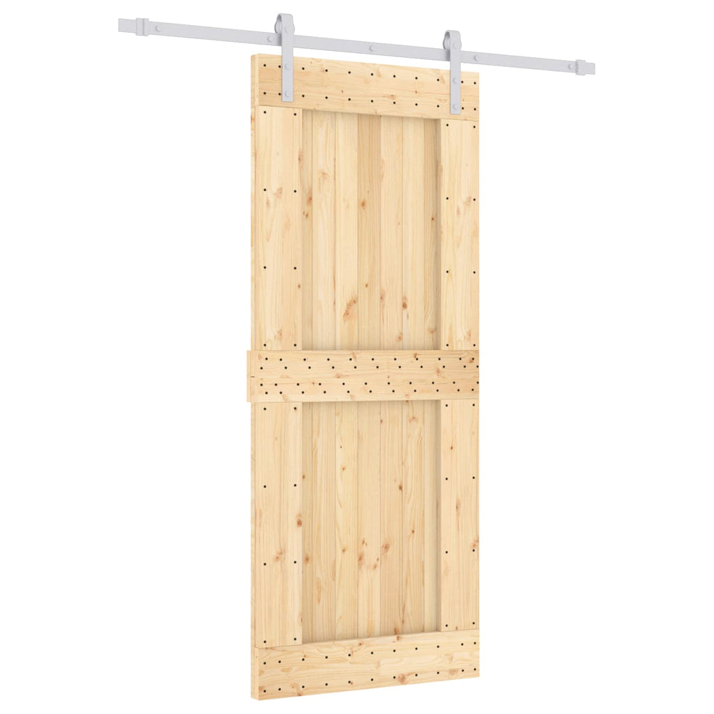 vidaXL Drzwi przesuwne Naturalne i białe 85 x 210 cm