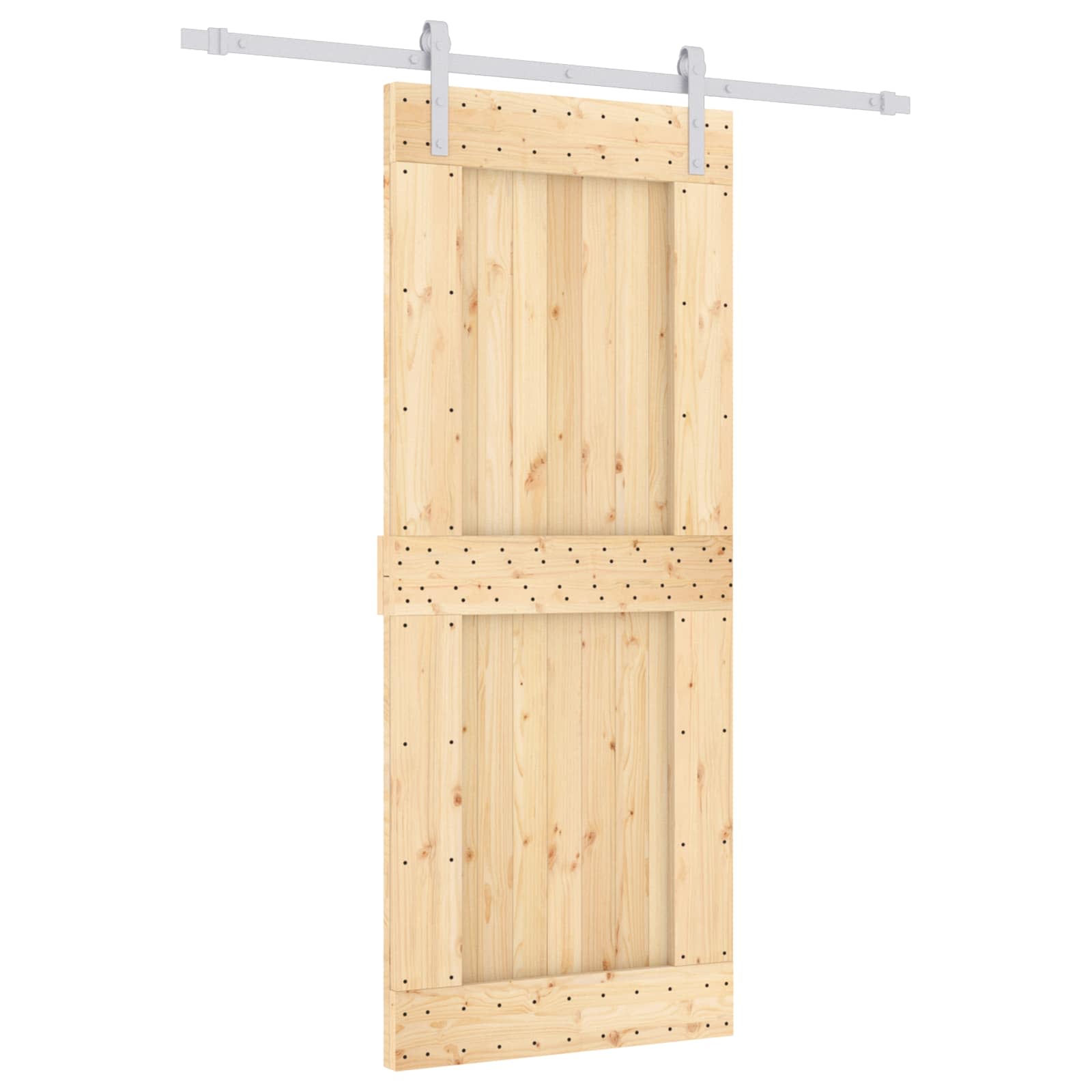 vidaXL Drzwi przesuwne Naturalne i białe 85 x 210 cm