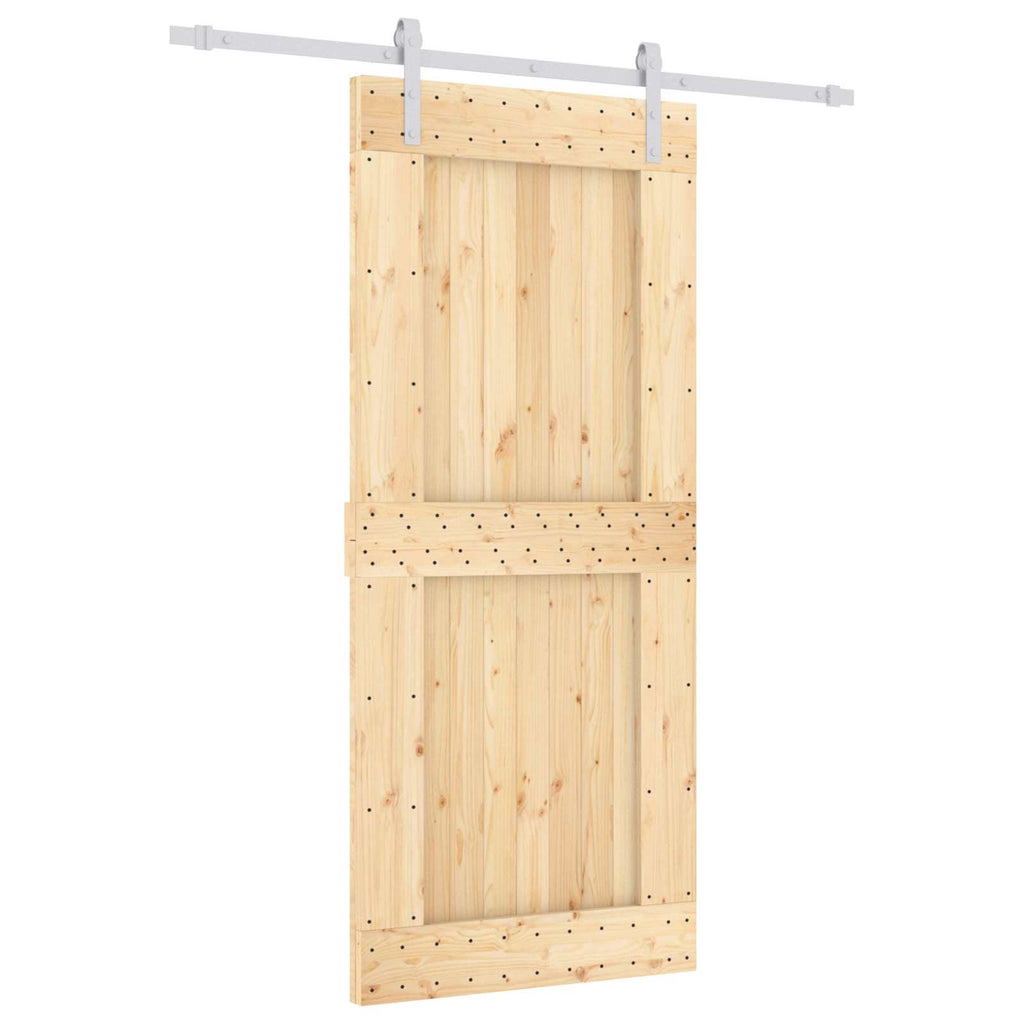 vidaXL Drzwi przesuwne Naturalne i białe 90 x 210 cm