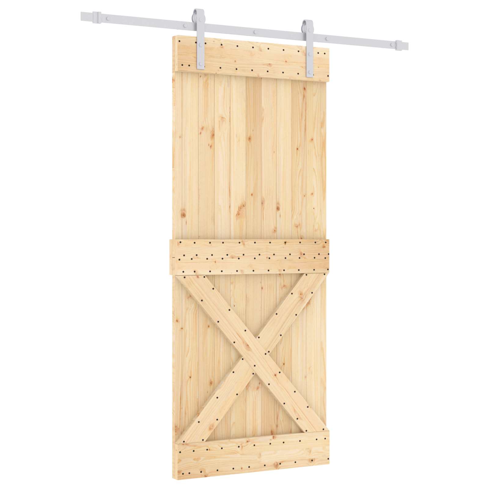 vidaXL Drzwi przesuwne Naturalne i białe 85 x 210 cm