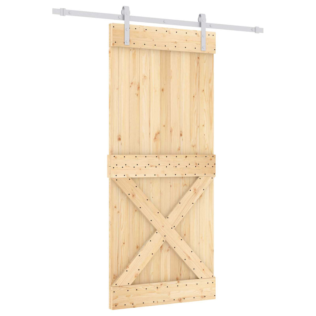 vidaXL Drzwi przesuwne Naturalne i białe 90 x 210 cm
