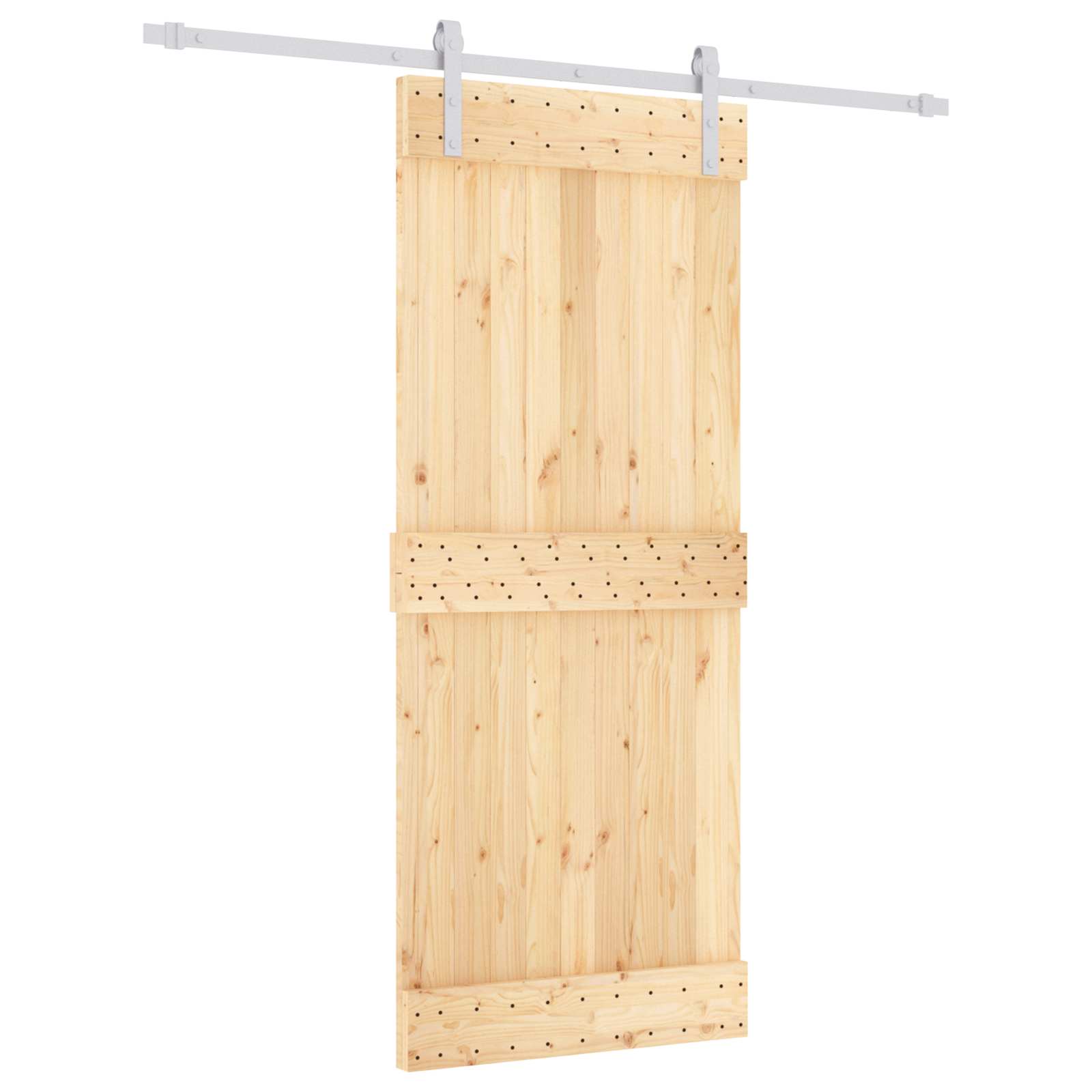 vidaXL Drzwi przesuwne Naturalne i białe 85 x 210 cm