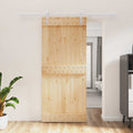 vidaXL Drzwi przesuwne Naturalne i białe 90 x 210 cm