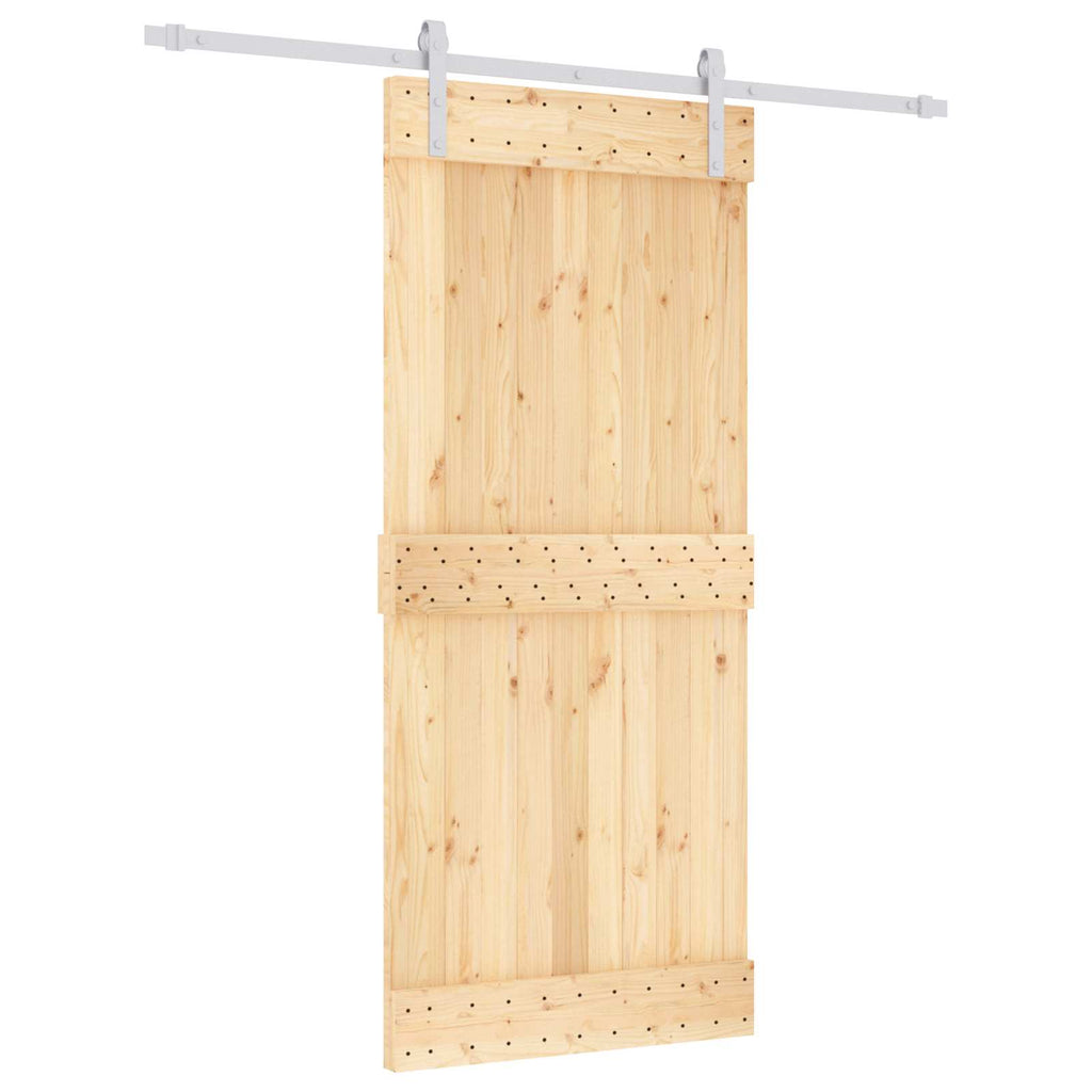 vidaXL Drzwi przesuwne Naturalne i białe 90 x 210 cm
