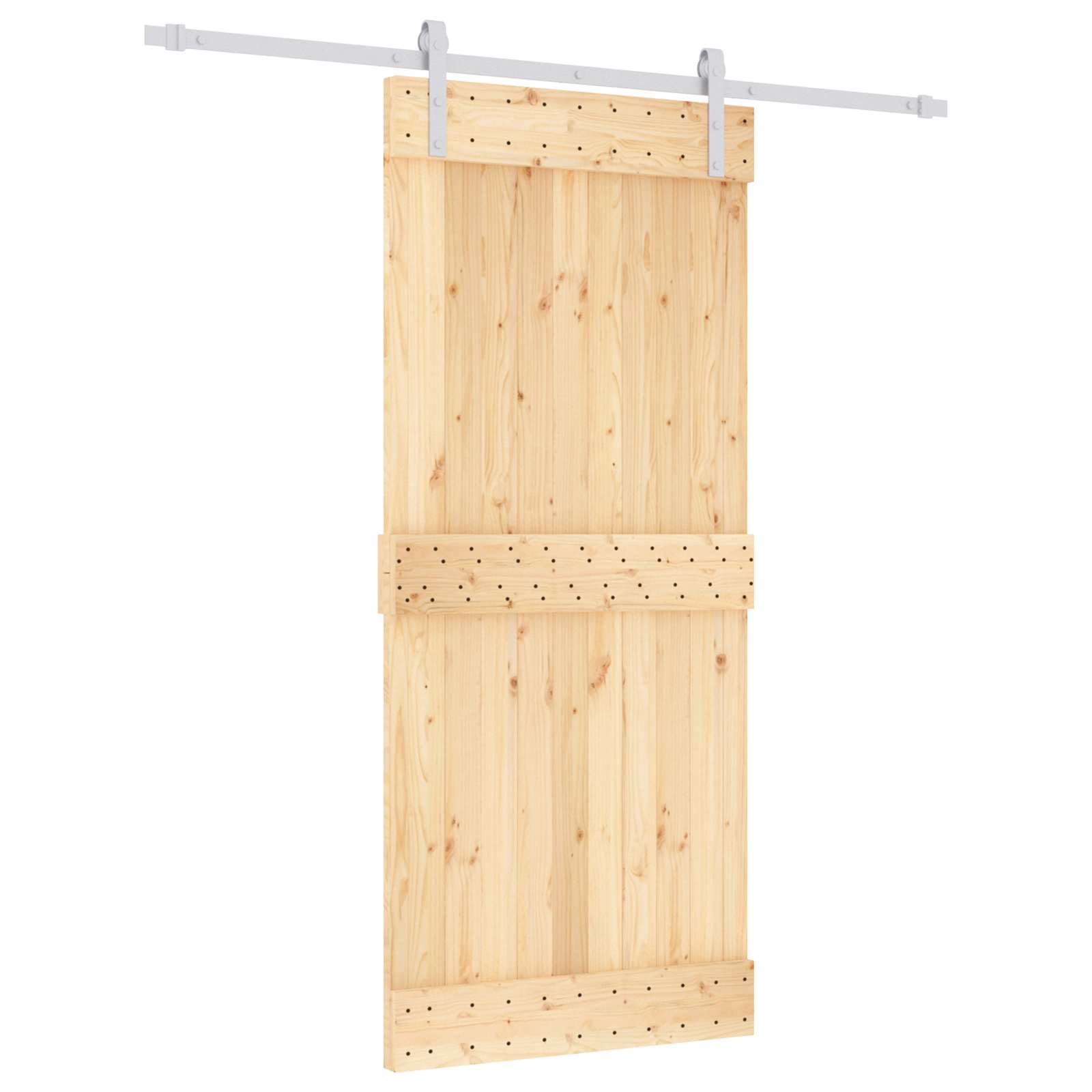 vidaXL Drzwi przesuwne Naturalne i białe 90 x 210 cm