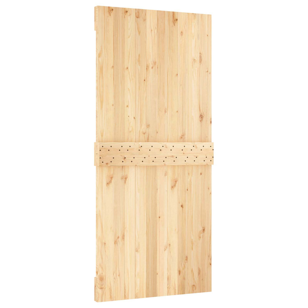vidaXL Drzwi przesuwne Naturalne i białe 95 x 210 cm