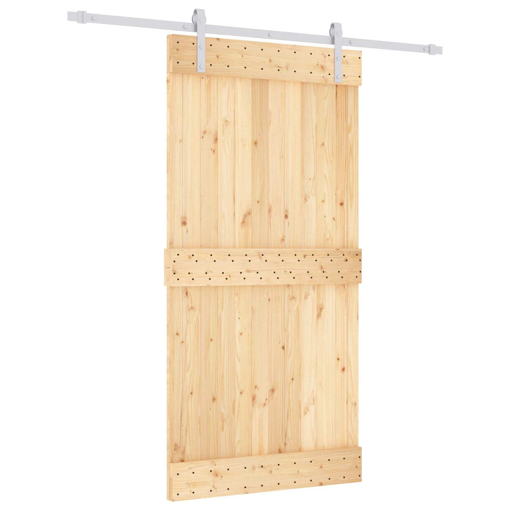 vidaXL Drzwi przesuwne Naturalne i białe 100 x 210 cm