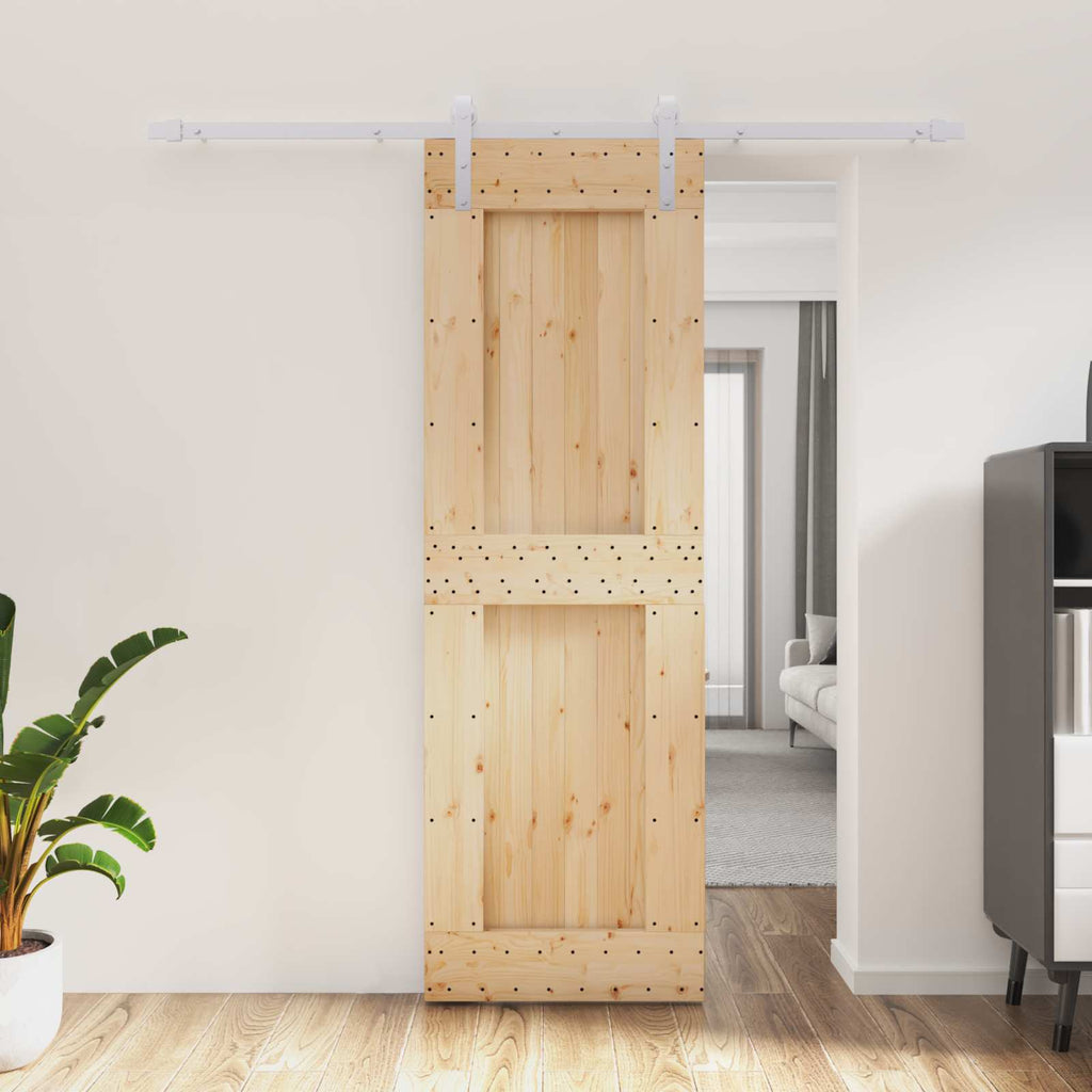 vidaXL Drzwi przesuwne Naturalne i białe 70 x 210 cm