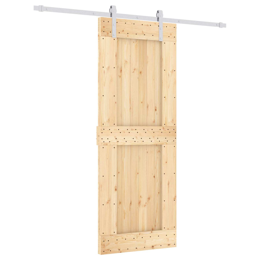 vidaXL Drzwi przesuwne Naturalne i białe 80 x 210 cm