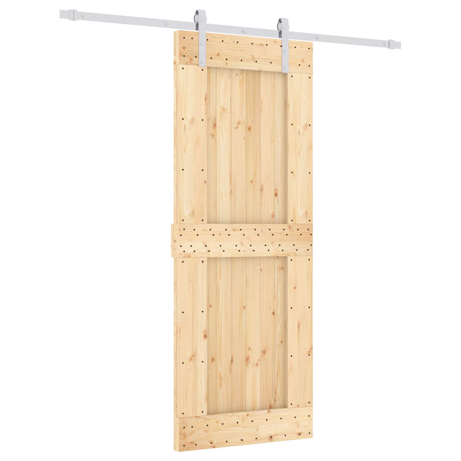 vidaXL Drzwi przesuwne Naturalne i białe 80 x 210 cm