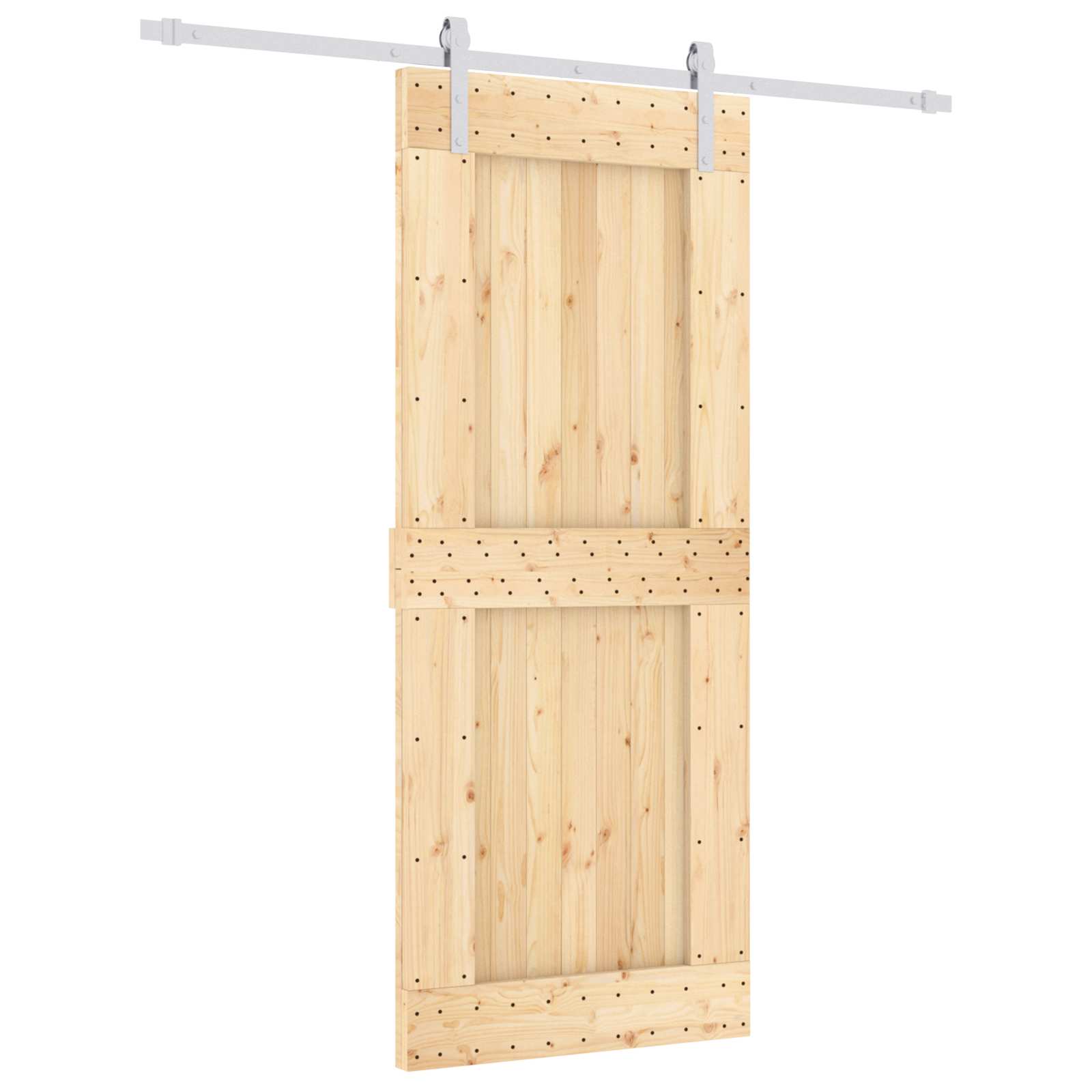 vidaXL Drzwi przesuwne Naturalne i białe 85 x 210 cm