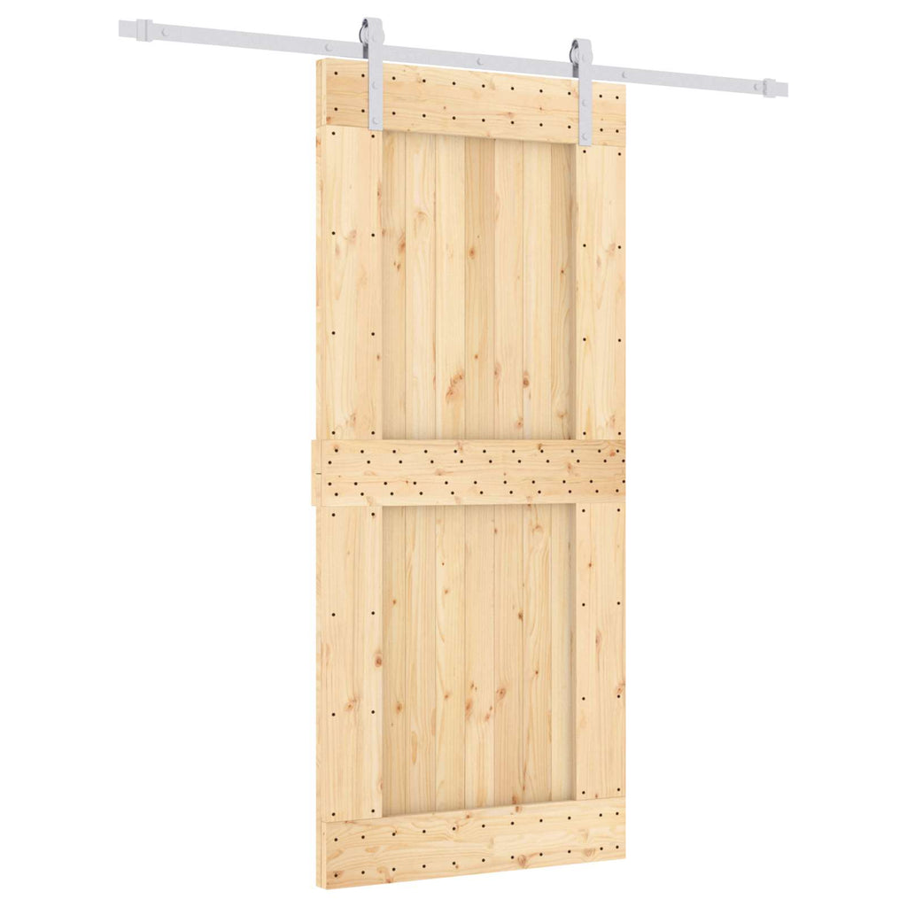 vidaXL Drzwi przesuwne Naturalne i białe 90 x 210 cm