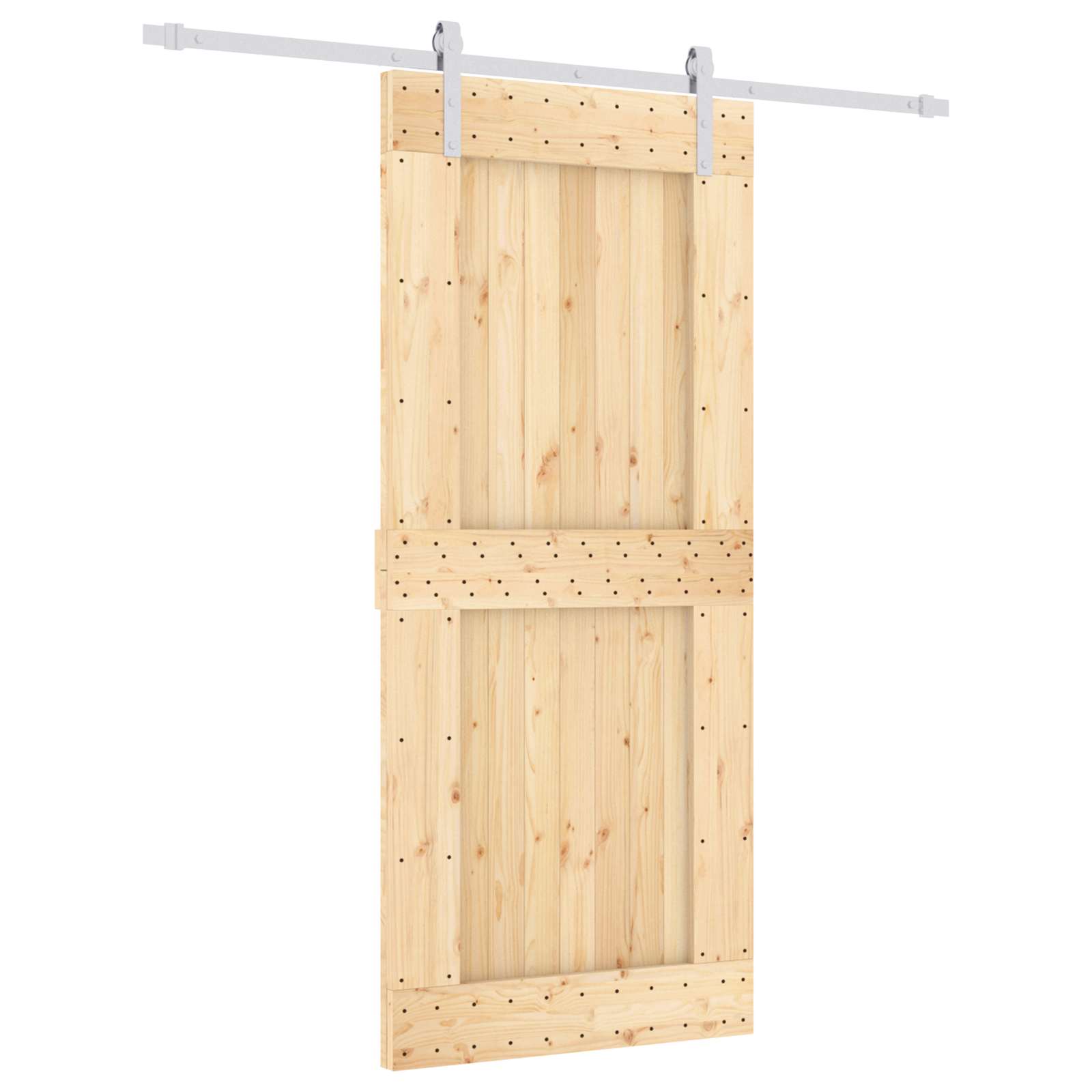 vidaXL Drzwi przesuwne Naturalne i białe 90 x 210 cm