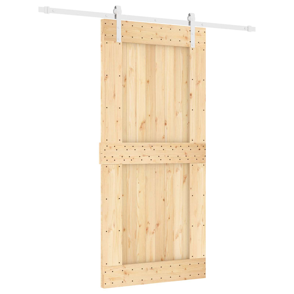 vidaXL Drzwi przesuwne Naturalne i białe 95 x 210 cm