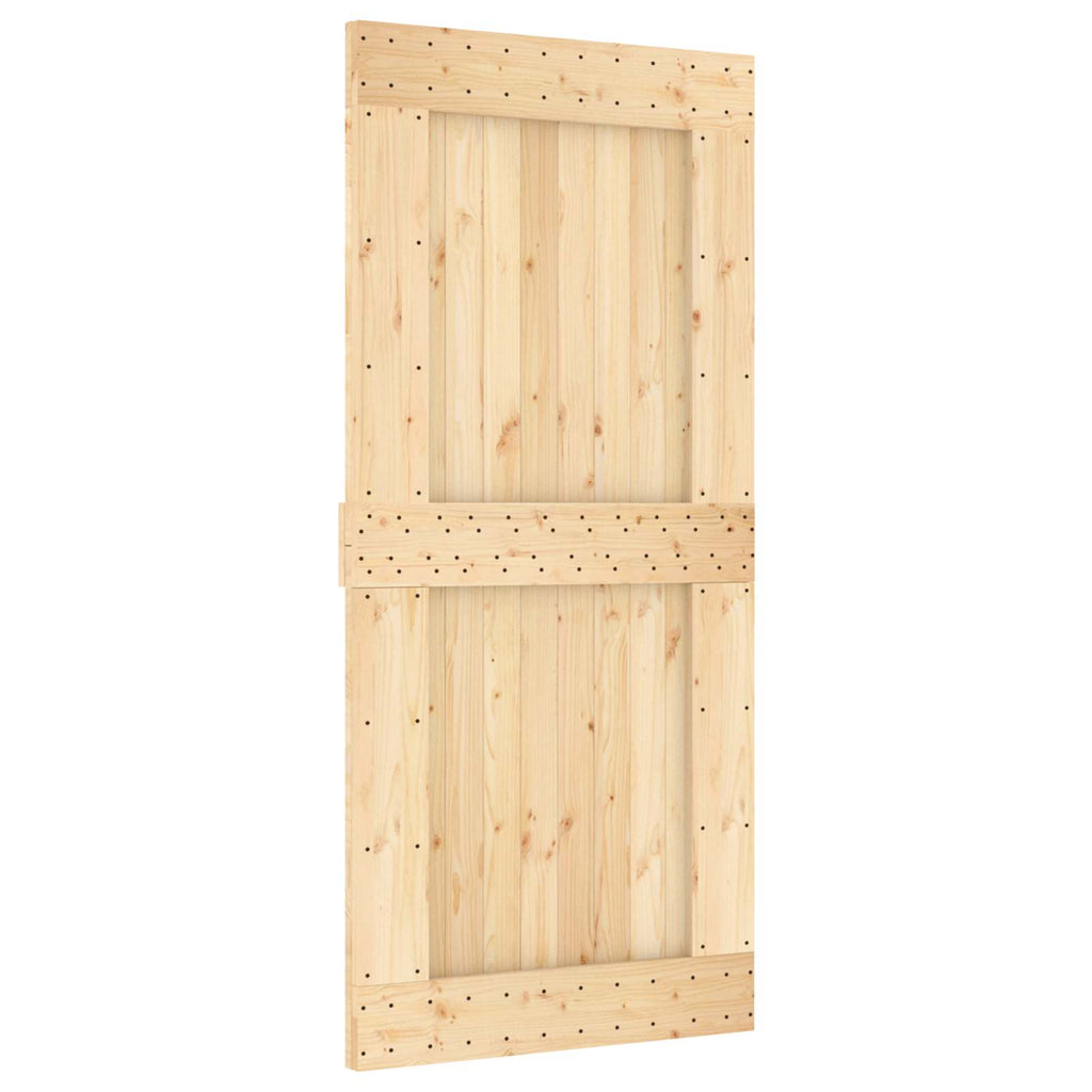 vidaXL Drzwi przesuwne Naturalne i białe 95 x 210 cm