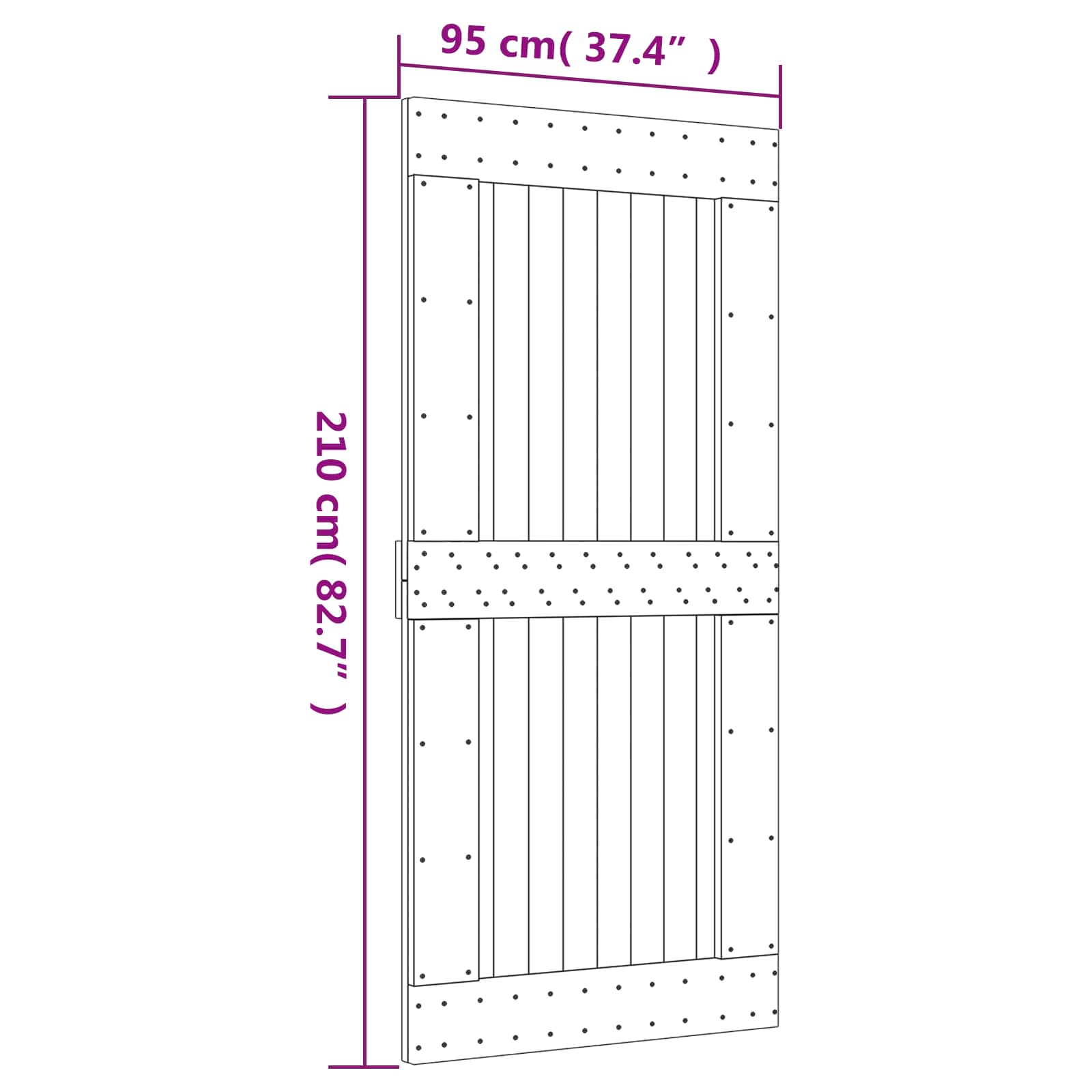 vidaXL Drzwi przesuwne Naturalne i białe 95 x 210 cm