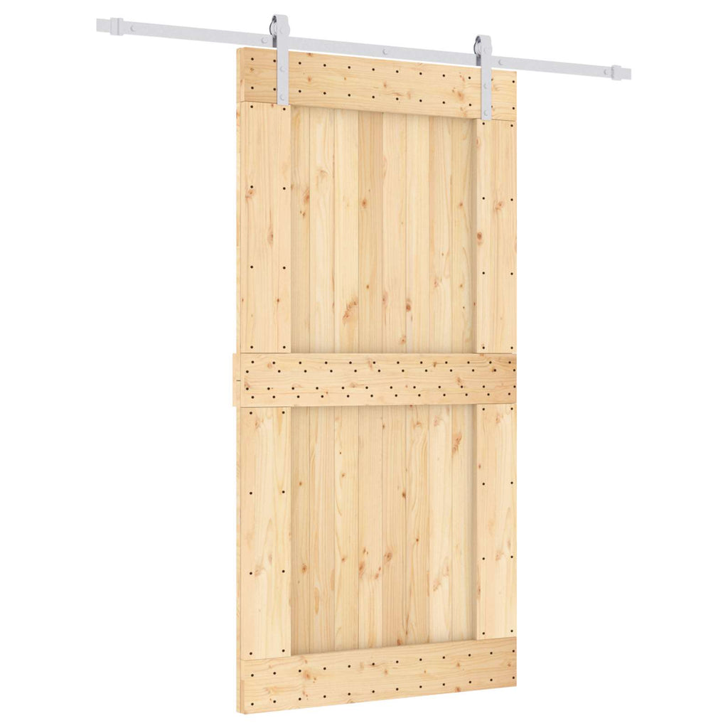 vidaXL Drzwi przesuwne Naturalne i białe 100 x 210 cm