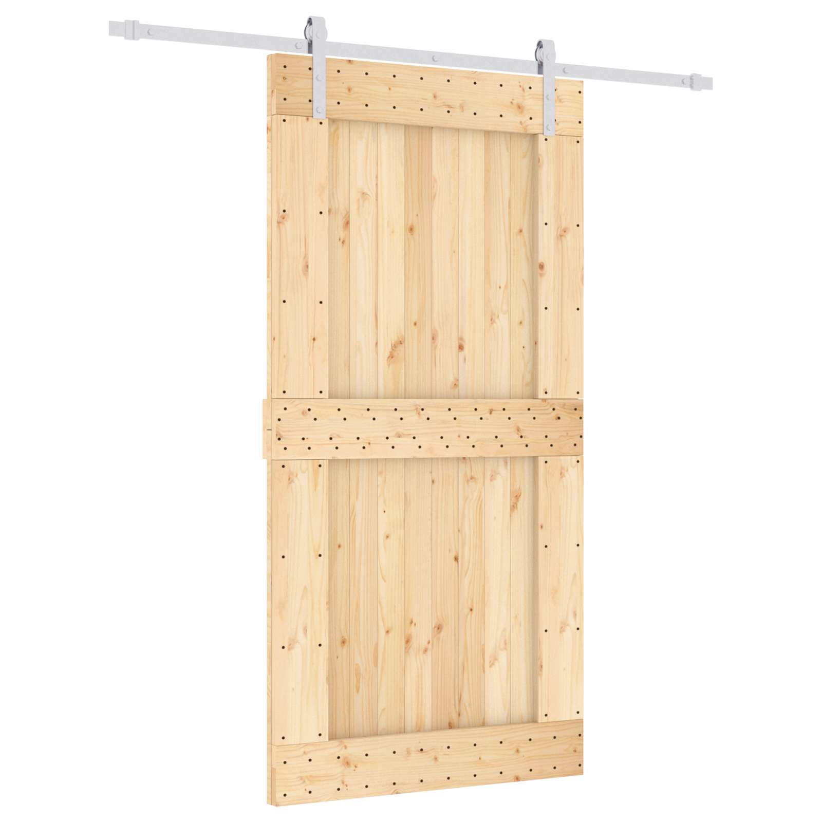 vidaXL Drzwi przesuwne Naturalne i białe 100 x 210 cm