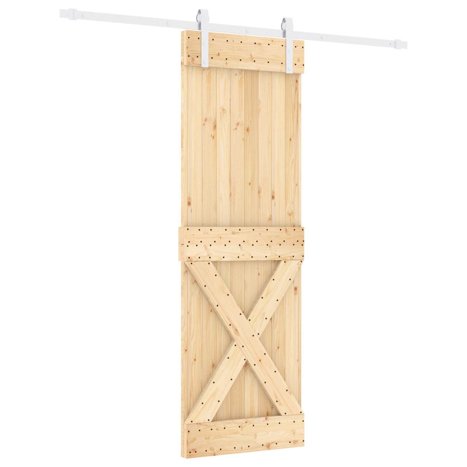 vidaXL Drzwi przesuwne Naturalne i białe 70 x 210 cm