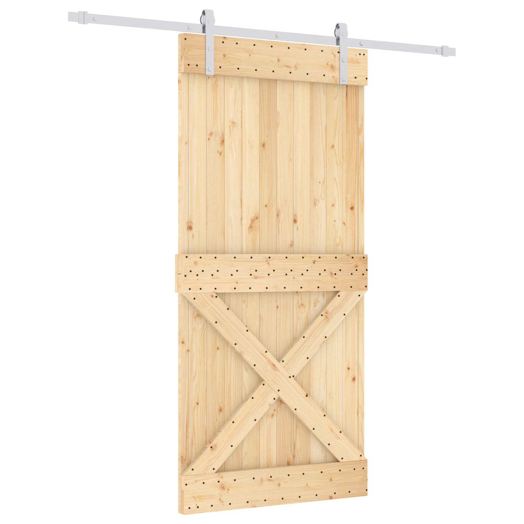 vidaXL Drzwi przesuwne Naturalne i białe 95 x 210 cm