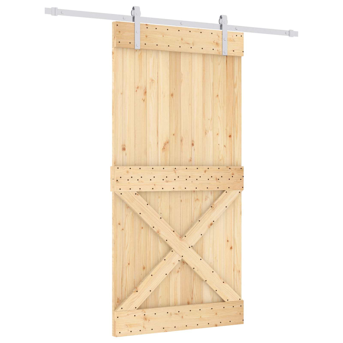 vidaXL Drzwi przesuwne Naturalne i białe 100 x 210 cm