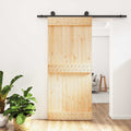 vidaXL Drzwi przesuwne Naturalny i czarny 90 x 210 cm