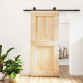 vidaXL Drzwi przesuwne Naturalny i czarny 90 x 210 cm