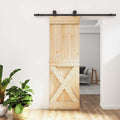 vidaXL Drzwi przesuwne Naturalny i czarny 70 x 210 cm
