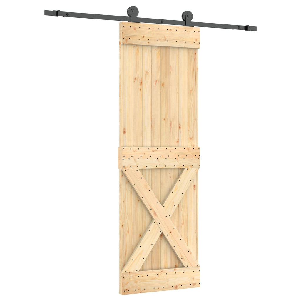 vidaXL Drzwi przesuwne Naturalny i czarny 70 x 210 cm