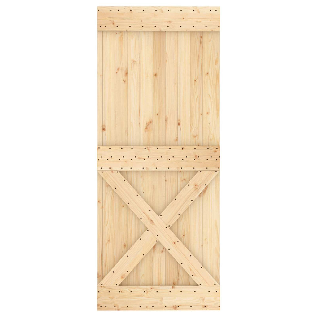 vidaXL Drzwi przesuwne Naturalny i czarny 85 x 210 cm