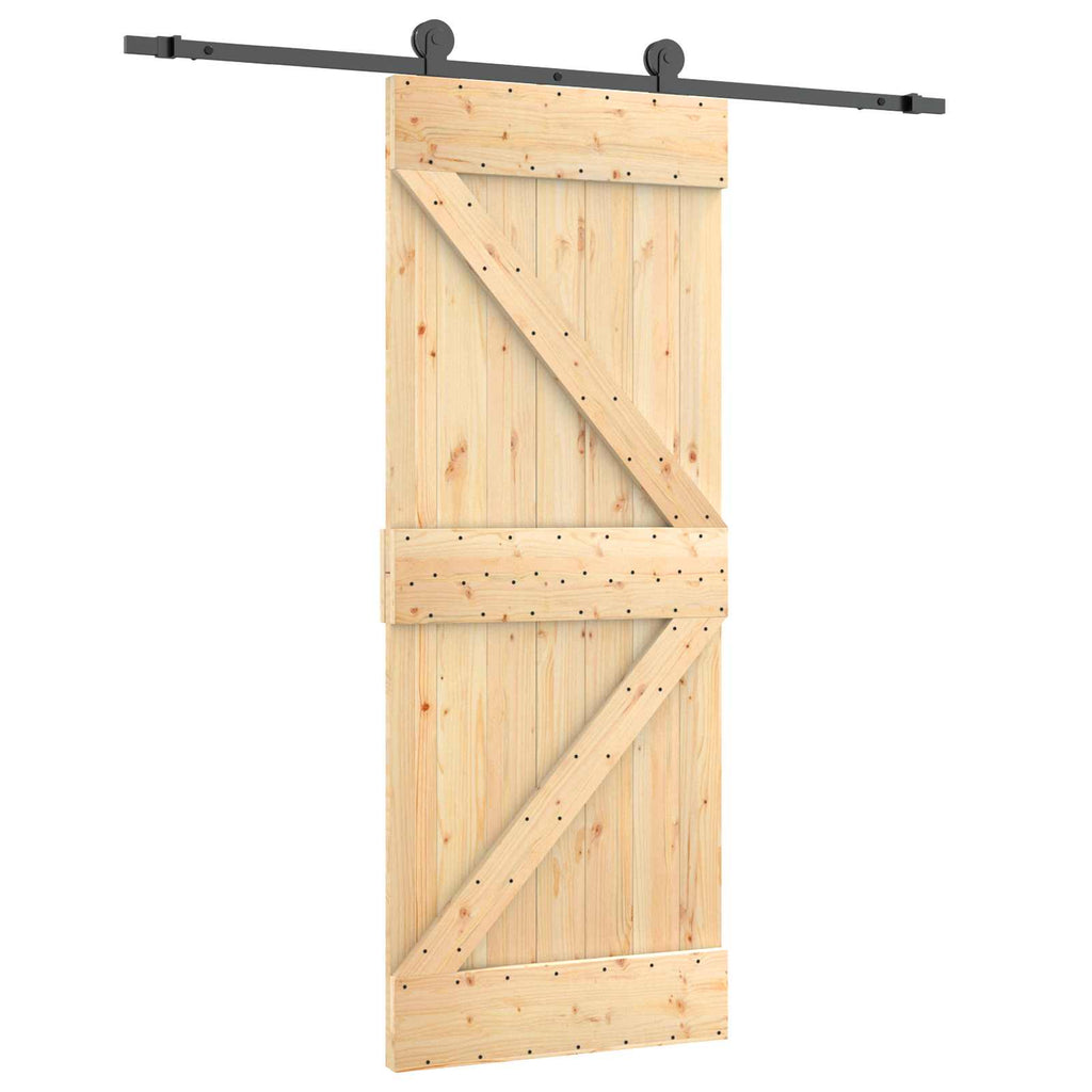vidaXL Drzwi przesuwne Naturalny i czarny 70 x 210 cm
