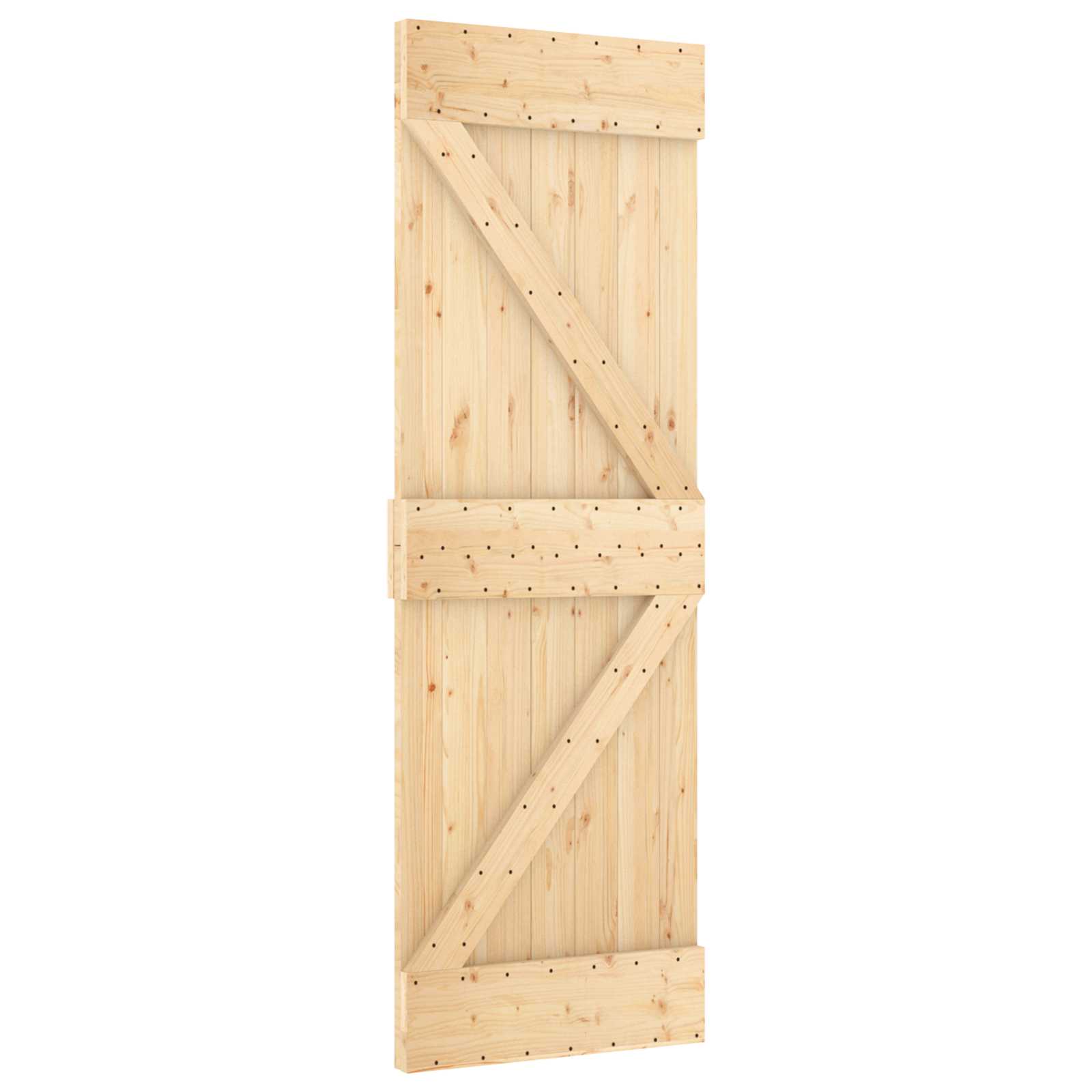 vidaXL Drzwi przesuwne Naturalny i czarny 70 x 210 cm