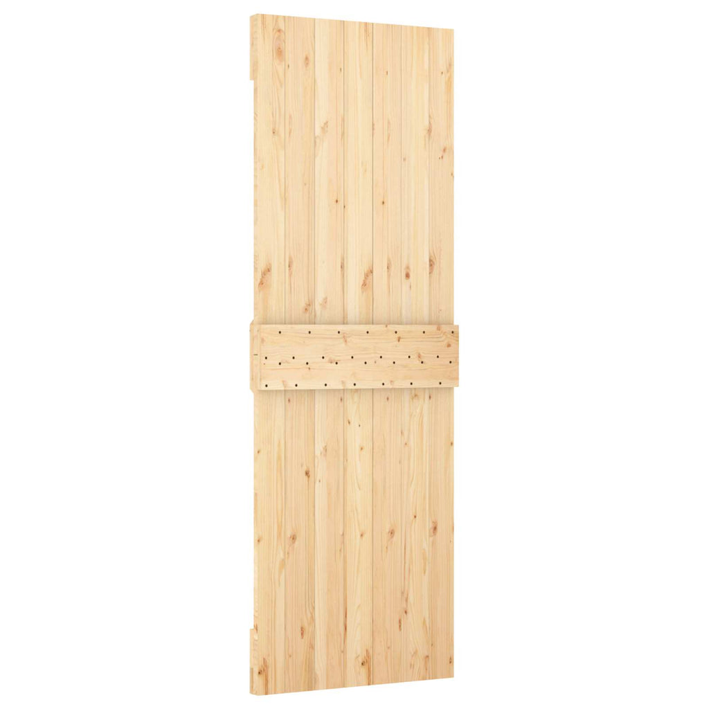 vidaXL Drzwi przesuwne Naturalny i czarny 70 x 210 cm