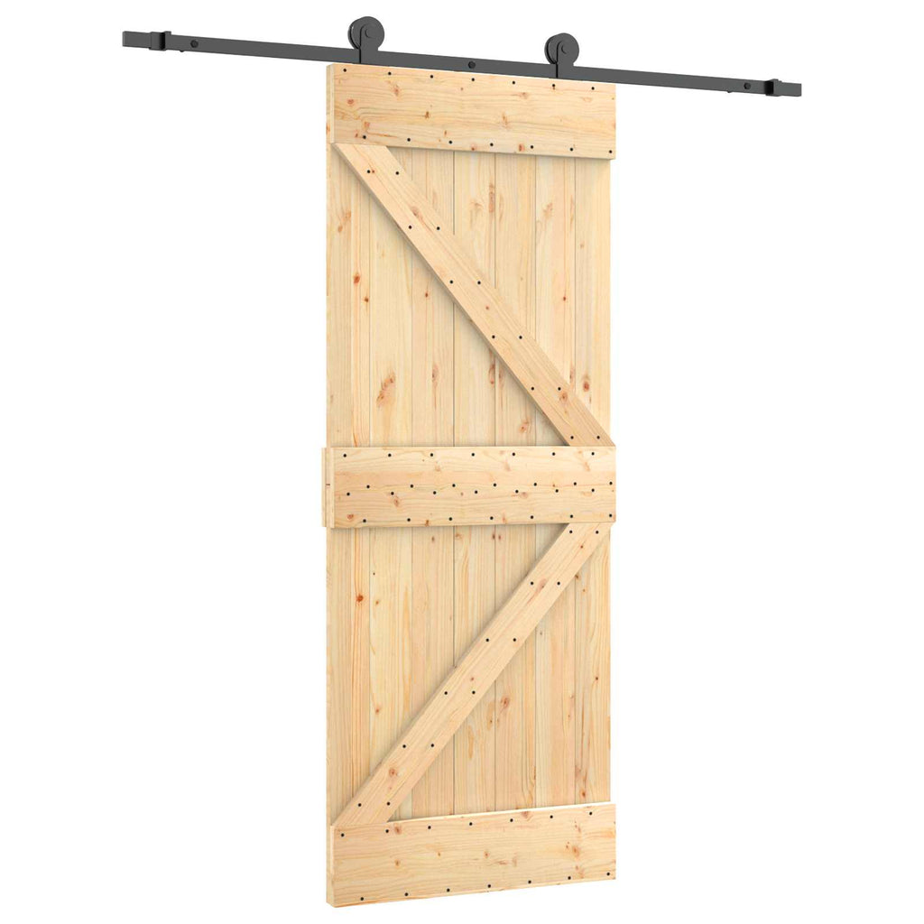 vidaXL Drzwi przesuwne Naturalny i czarny 85 x 210 cm