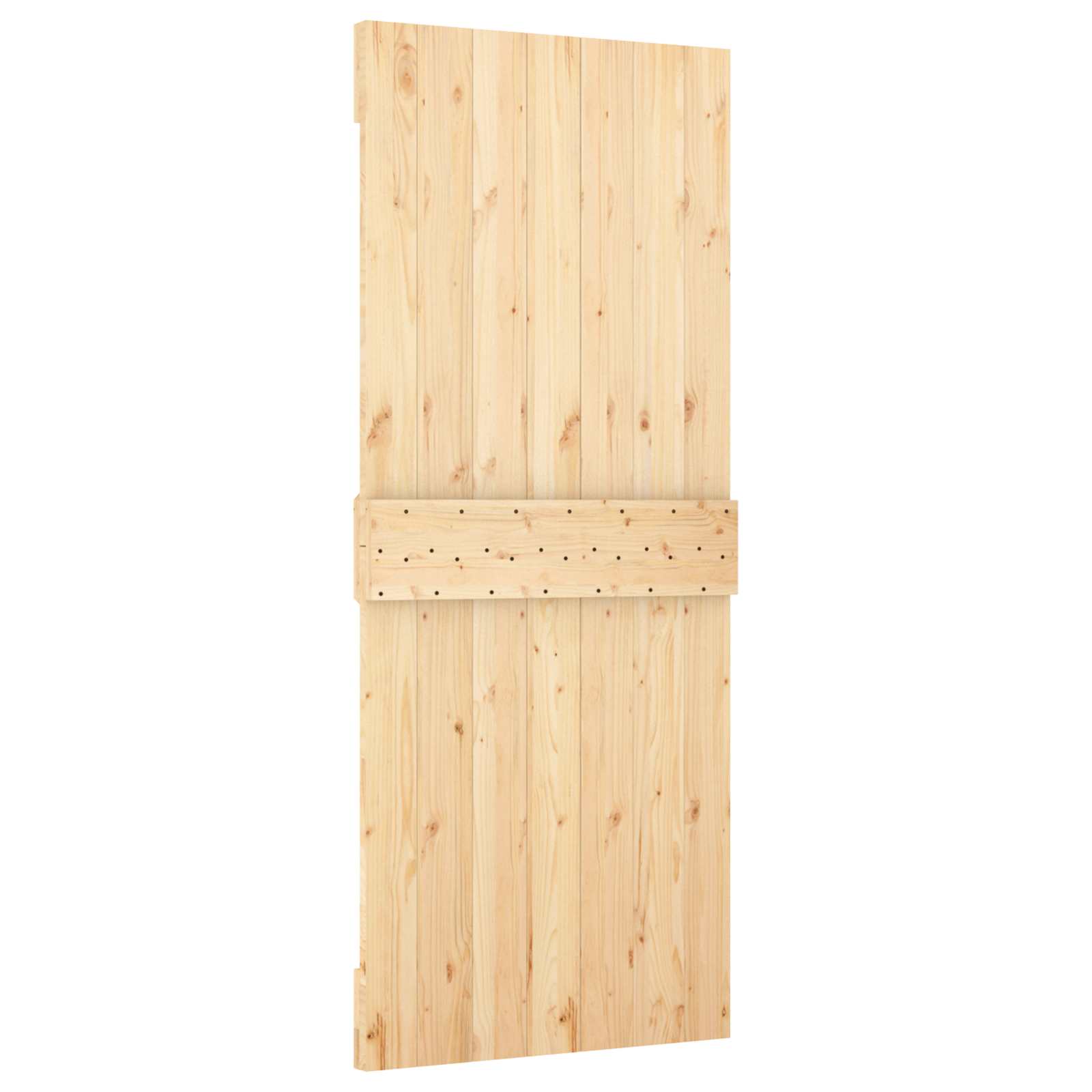 vidaXL Drzwi przesuwne Naturalny i czarny 85 x 210 cm