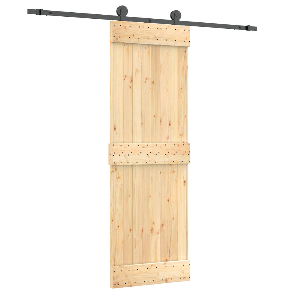 vidaXL Drzwi przesuwne Naturalny i czarny 70 x 210 cm