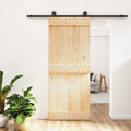 vidaXL Drzwi przesuwne Naturalny i czarny 85 x 210 cm