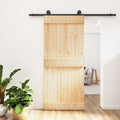 vidaXL Drzwi przesuwne Naturalny i czarny 90 x 210 cm