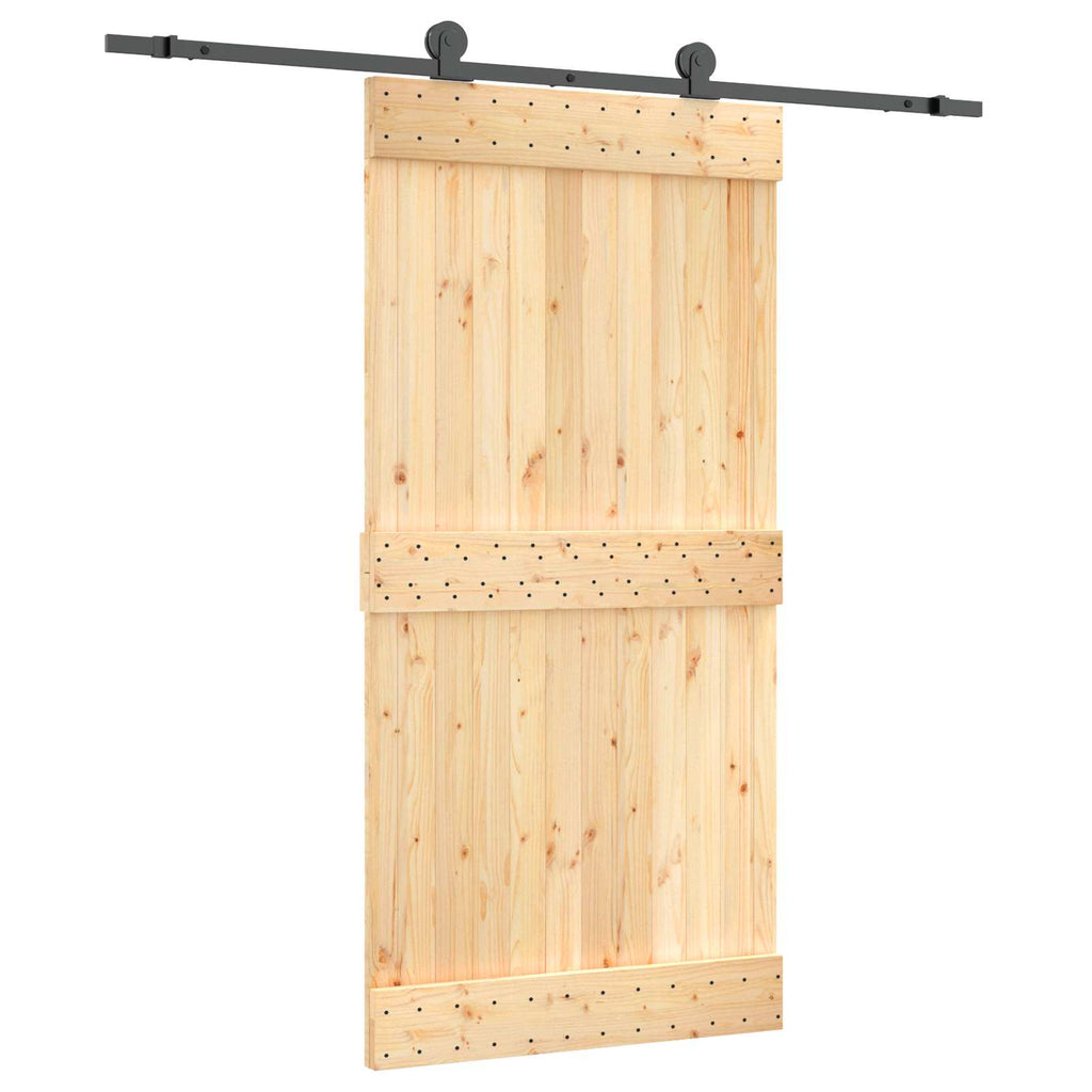 vidaXL Drzwi przesuwne Naturalny i czarny 100 x 210 cm