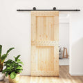 vidaXL Drzwi przesuwne Naturalny i czarny 90 x 210 cm