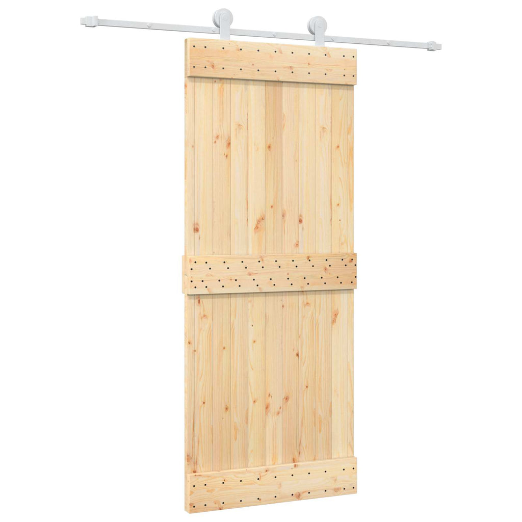 vidaXL Drzwi przesuwne Naturalne i białe 85 x 210 cm