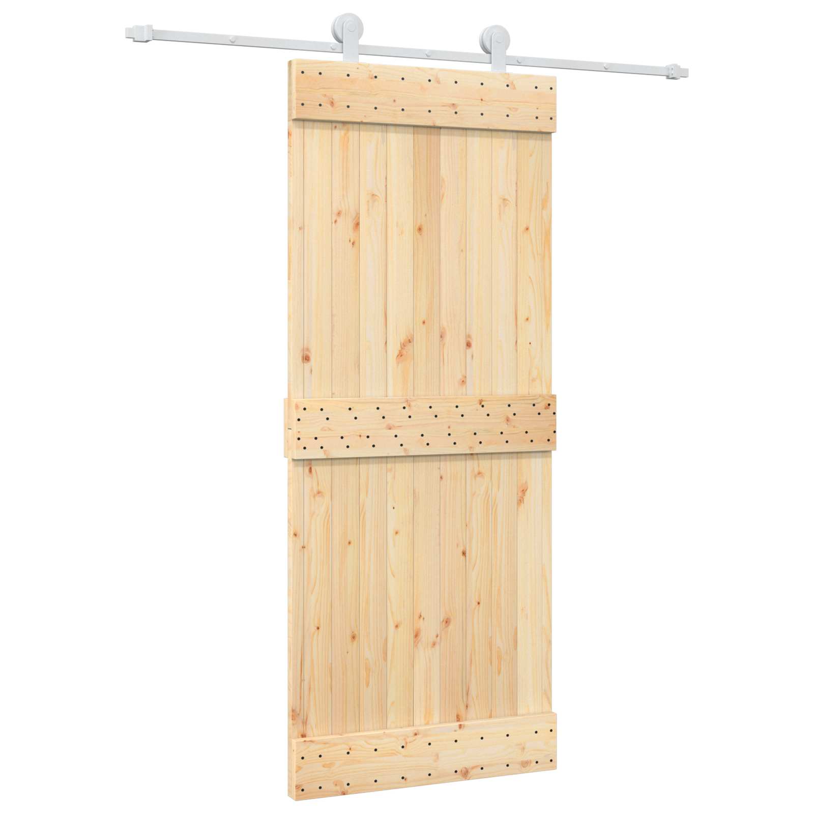 vidaXL Drzwi przesuwne Naturalne i białe 85 x 210 cm