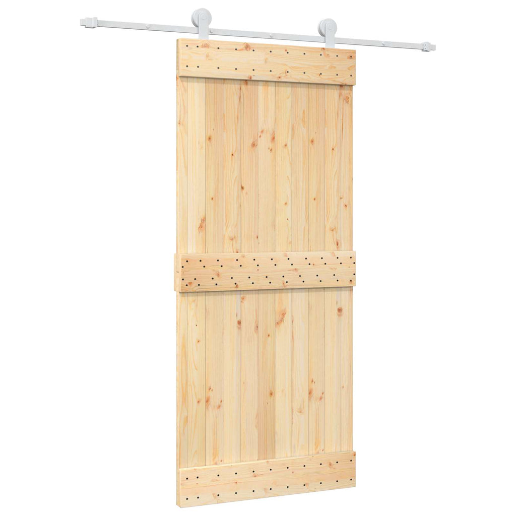 vidaXL Drzwi przesuwne Naturalne i białe 90 x 210 cm