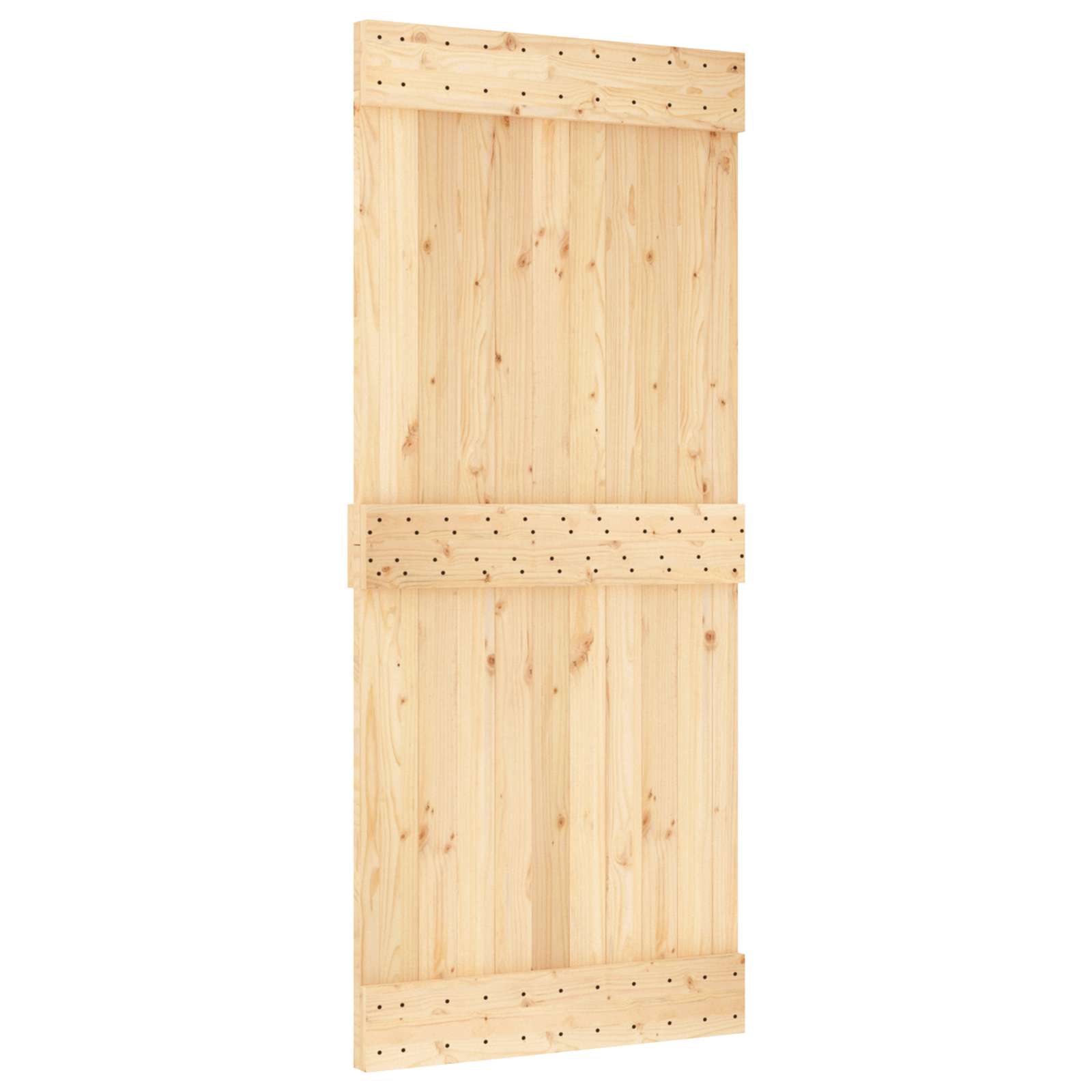 vidaXL Drzwi przesuwne Naturalne i białe 90 x 210 cm
