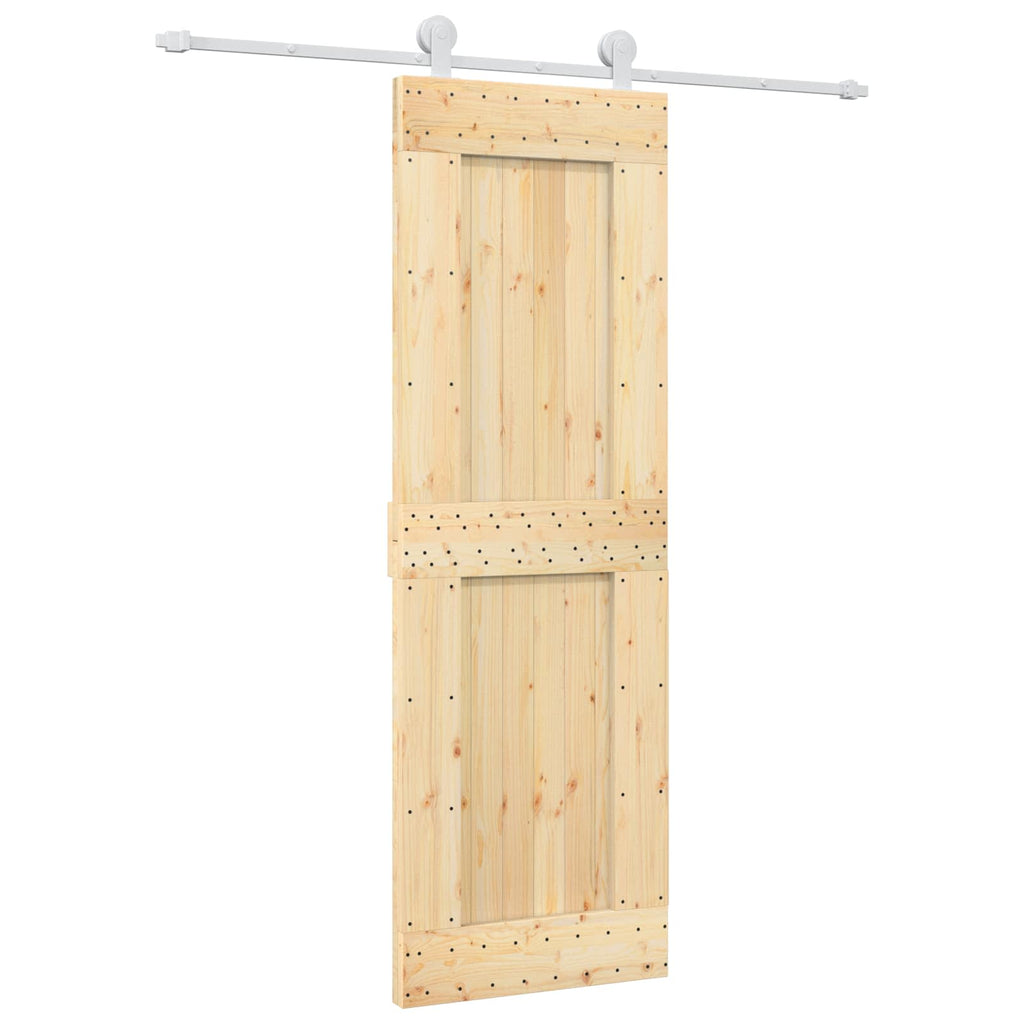 vidaXL Drzwi przesuwne Naturalne i białe 70 x 210 cm