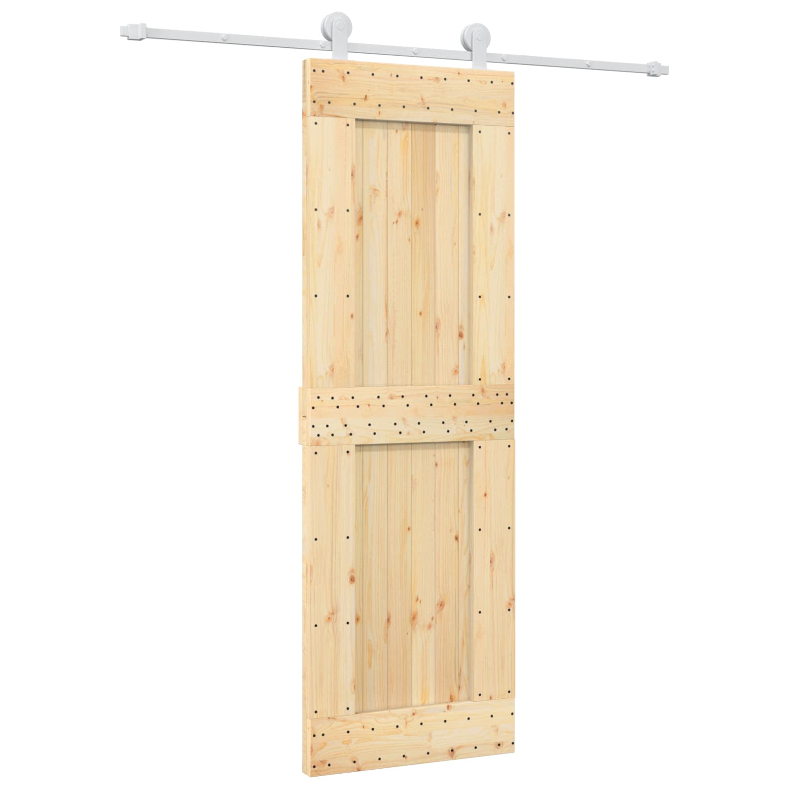 vidaXL Drzwi przesuwne Naturalne i białe 70 x 210 cm