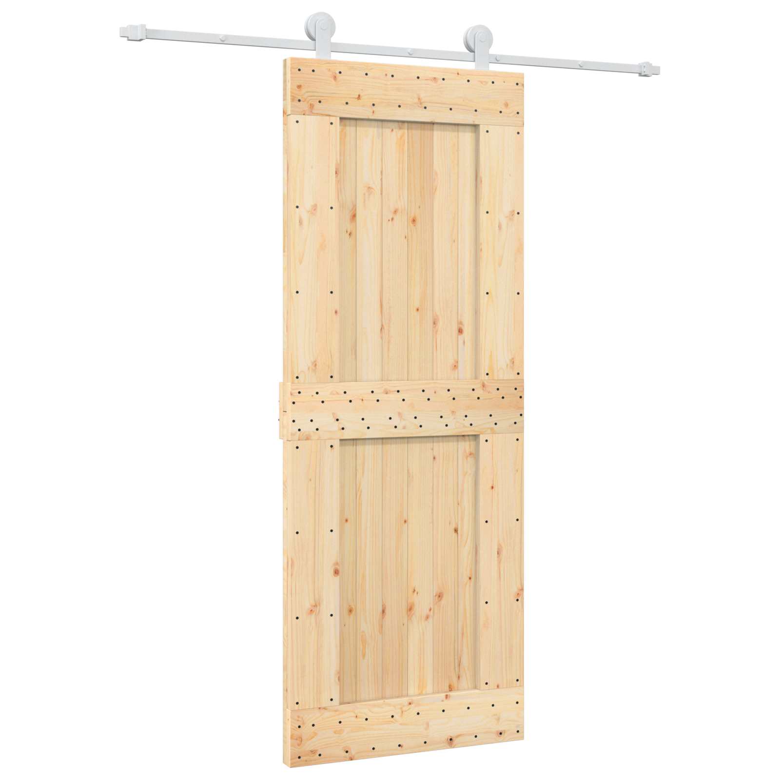 vidaXL Drzwi przesuwne Naturalne i białe 80 x 210 cm