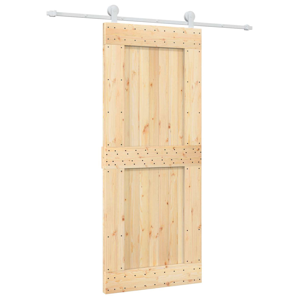 vidaXL Drzwi przesuwne Naturalne i białe 85 x 210 cm