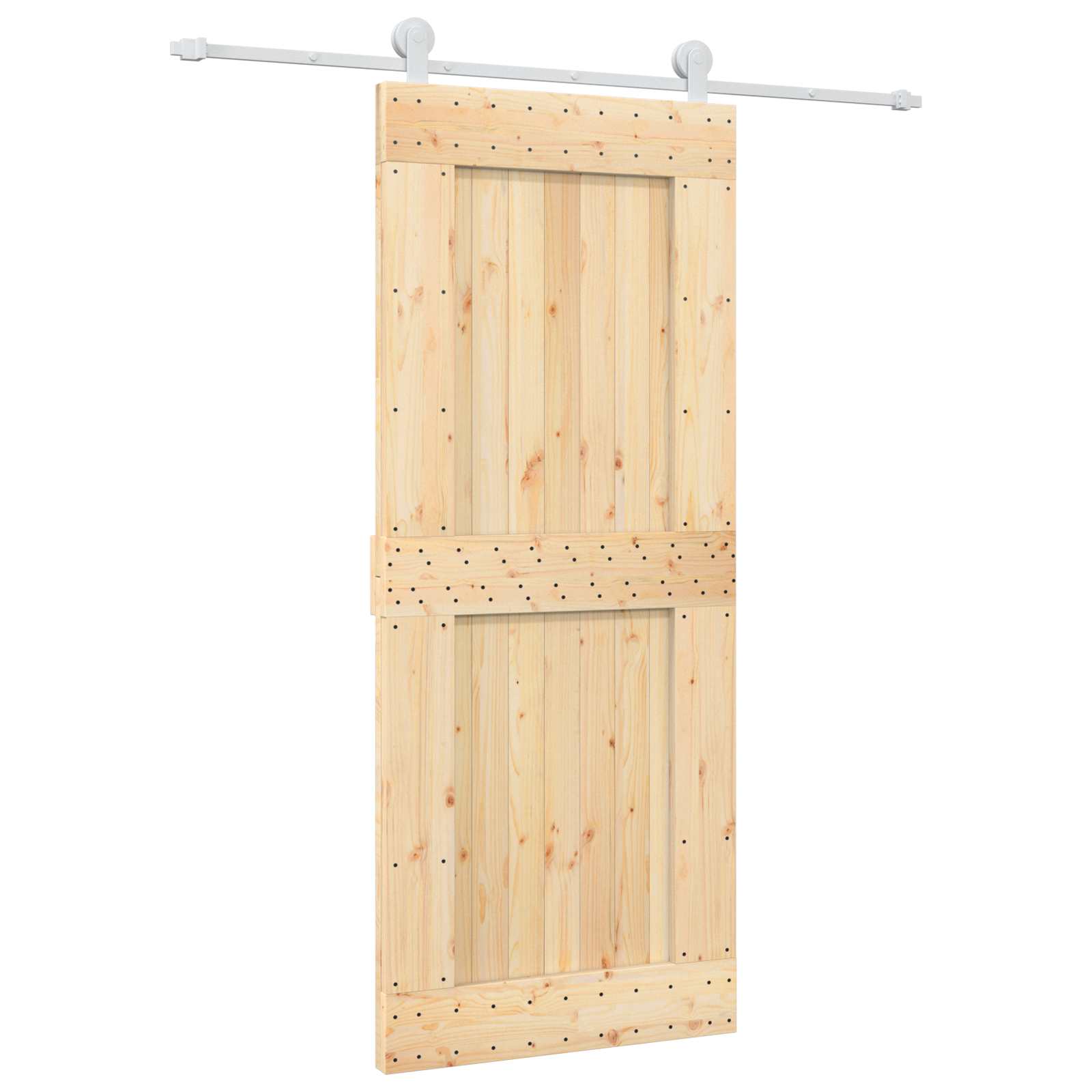vidaXL Drzwi przesuwne Naturalne i białe 85 x 210 cm